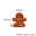 Brown resin Christmas gingerbread man miniature diy accessory measuring 15mm by 14mm - Gingerbread Man Chocolate