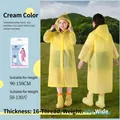 Beige thick EVA reusable hooded raincoat for children, semi-transparent matte finish - Kids One Size / Yellow