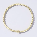 Handmade beaded bracelet with golden metallic beads and light yellow matte beads on purple base - Yellow and Gold