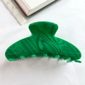 Large green acetate shark hair claw clip with elegant marble pattern for thick hair - Green Marble Acetate