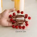 Couronne de Noël avec 13 cloches en métal rouge, diamètre intérieur 5cm extérieur 12cm, en main - 12cm / Rouge