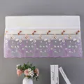 Lace wall AC cover with purple floral embroidery and scalloped edges - Purple Butterfly/Flat