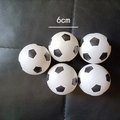 Set of five 6cm black and white mini elastic rubber balls with classic soccer pattern - Black and White Football Style