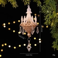 Champagne gold acrylic chandelier ornament for Christmas tree decor, 18cm height - Gradient Crystal Chandelier