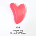 Rosafarbener Herz-Gua-Sha-Schaber aus Harz für Gesichts- und Nackenmassage 8,5x5,5cm - Rosa
