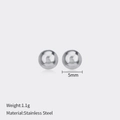 5mm silberne Kugelohrstecker aus Edelstahl für Damen mit minimalistischem Design - 5mm / Stahlfarbe