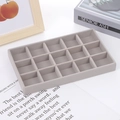 15-compartment light grey velvet jewelry tray for drawer storage and elegant display - 15 Grids / Gray