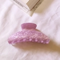 Elegant purple marbled hair claw clip for women on a soft white fabric background - Light Purple