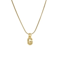 18k gold plated necklace with a small sparkling cubic zirconia letter G pendant charm - Letter G