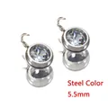 5.5mm steel silver stainless steel charm with brilliant-cut cubic zirconia for DIY jewelry - 5.5mm / Steel