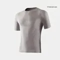 Men's titanium ash compression t-shirt in breathable nylon lycra for gym training - M / Titanium Ash