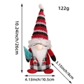 Gnome de Noël en peluche avec bonnet rayé rouge noir et détails sur les dimensions - Mâle - Chapeau Rayé Rouge et Noir