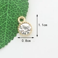 Golden moon-style alloy pendant with sparkling zircon, sized 1.1cm by 0.8cm for DIY jewelry - KC Gold White Zirconia