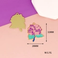 Hydrangea flower charm in purple and pink enamel with 32x28mm size and 3.7g weight - 10 Hydrangea