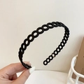Classic black geometric hollow headband with circular cutouts for women hair styling - Circle / Black