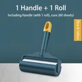 Blue and yellow lint roller variant including one ergonomic handle and 60 tear-off sheets - 16cm Blue Yellow (1 Handle + 1 Roll)