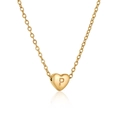Collier doré avec pendentif cœur gravé de la lettre P et finition polie - Cœur Doré Lettre P (Avec Chaîne)