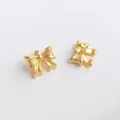 Ciondoli a fiocco in oro opaco con trama metallica satinata per creazione gioielli - 10x12mm (Fiocco Oro Sabbia)