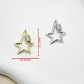 Sternförmige Zirkonia-Schraubverschlüsse in Gold und Silber, Größe 26,6 x 21,2 mm - Stern / 18K Vergoldet