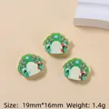 Ciondoli a forma di casa verde natalizia in resina per forcine DIY, 19mm x 16mm - Casa di Natale