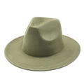 Detailed close-up of army green felt fedora hat featuring a smooth texture and stitched brim - M (56-59cm) / Army Green Suede