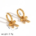 Guida alle dimensioni per orecchini a fiocco in oro 18 carati con peso e misure esatte - Stile Fiocco in Zircone (TE60053)
