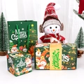 Christmas surprise bouncing gift box set with festive cartoon icons and gift bags - Style A / 6 Jumping Boxes / Green