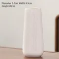 Modern white ceramic vase with vertical ribbed texture and minimalist tall cylinder shape - Glazed Guluo (20cm)