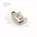 Silver stainless steel 304 bubble letter E pendant charm for DIY jewelry necklaces - Letter E / Steel