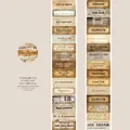 Retro Time Scratches theme white kraft paper tape with die-cut vintage labels - Time Scratches