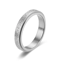 Eleganter 6mm Edelstahlring in Silber mit funkelnder sandgestrahlter Oberfläche - US 5 / 4mm Silberner Mattierter Spinner Ring