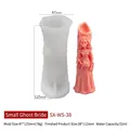 Spookbruid siliconen mal voor Halloween kaarsen met klein gotisch schedelontwerp - Kleine Geest Bruid