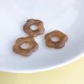 26mm amber floral resin charm with marble texture for DIY jewelry making and crafts - 10 Pieces Pack / Amber Coffee