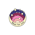 Detail of colorful star and rainbow enamel brooch with Best for you lettering - Best For You Rainbow