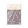Detail view of 5D embossed nail stickers with pink flowers, hearts and bows, style TO1435 - Pink and Purple Floral Style (to1435)