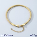 Bracelet chaîne serpent minimaliste en acier inoxydable plaqué or 18K avec fermoir - Or (190x3mm)