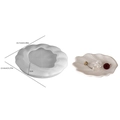Translucent white shell texture silicone mold for resin tray and plaster decor - Style 1 Leaf Tray