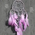 Purple dream catcher wall hanging with natural feathers and beads, width 16cm total length 75cm - Light Smoke Like A Dream [purple] - A Quality Choice / Default Quality Choice