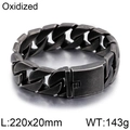 Bracciale cubano da uomo in acciaio inossidabile 304 ossidato con larghezza 20 mm - Stile 20mm (KB76209-BD)