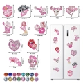 Set sottobicchieri pittura diamante rosa cowboy con dimensioni per decorazioni casa - Magneti da Frigorifero a Tema Western Rosa (Set da 12)