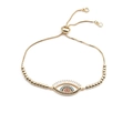 Minimalistisches verstellbares Armband mit blauem Auge und bunten Zirkonsteinen für Damen - Perlen-Boxkette