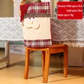 Christmas Santa Claus chair cover in red and plaid knit fabric, 45x50cm holiday decor - Santa Claus
