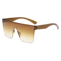 Oversized square sunglasses with tea-color gradient lenses and transparent brown frames - C03 Gradient Tea
