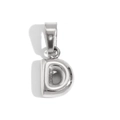 Silver D-shaped alphabet bubble pendant in polished stainless steel for DIY jewelry - Steel-D