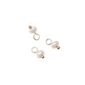 Set di ciondoli in perle naturali da 4 mm con asole dorate per gioielli fai-da-te - Perla Artificiale Bianca (4x3mm, 5 Pezzi/Confezione)