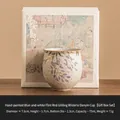 Hand-painted wisteria ceramic teacup with gold inlay and luxury gift box packaging - Danyin Cup [Gift Box]