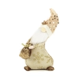 Gnomo di Natale con paillettes dorate e tessuto beige con motivi a fiocco - Stile Uomo