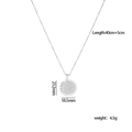 Collar de corazón de acero titanio plateado con colgante de pluma y dimensiones - Sol Abrible (A1439) / Plateado