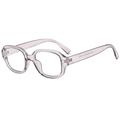 Modische ovale Sonnenbrille mit transparentem lila Rahmen und Retro-Metallnieten für Damen - Grauer Rahmen