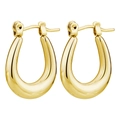 Minimalist U-shaped gold hoop earrings with a polished mirror finish for women - U-Shaped Gold Color